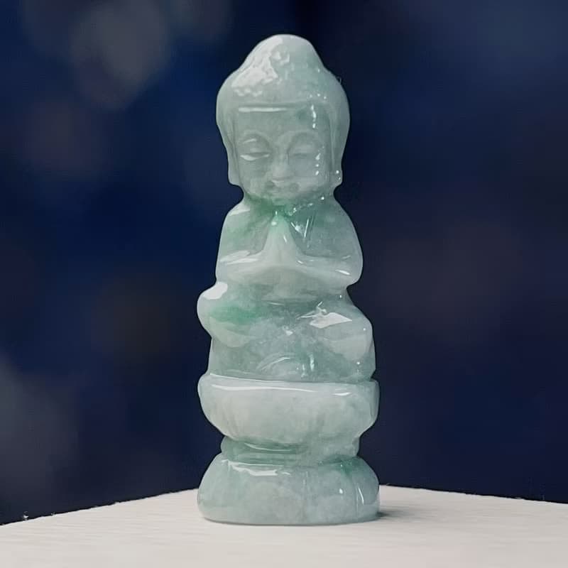 飄綠花翡翠寶寶佛擺飾擺件 | 天然緬甸玉A貨翡翠 | 送禮