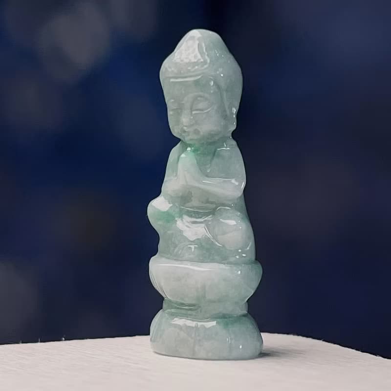 飄綠花翡翠寶寶佛擺飾擺件 | 天然緬甸玉A貨翡翠 | 送禮
