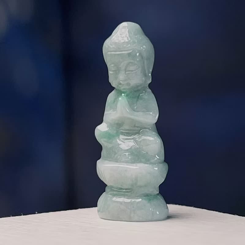 飄綠花翡翠寶寶佛擺飾擺件 | 天然緬甸玉A貨翡翠 | 送禮