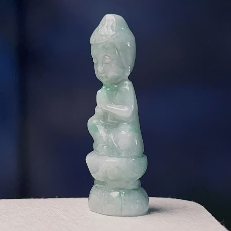 飄綠花翡翠寶寶佛擺飾擺件 | 天然緬甸玉A貨翡翠 | 送禮