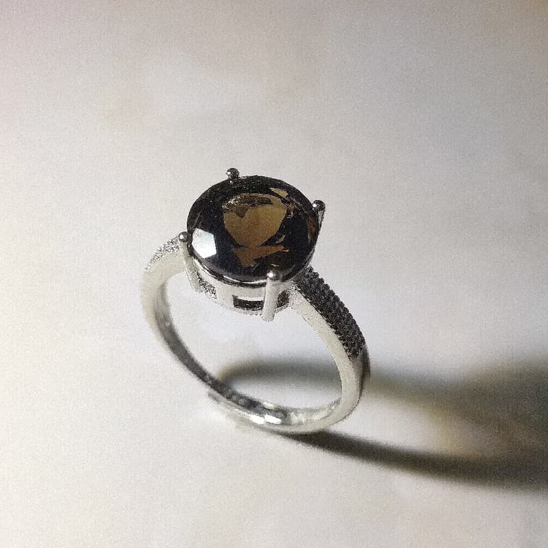 Le Bonheur 茶水晶戒指 開口可調節(情人節 生日禮物 七夕禮物)