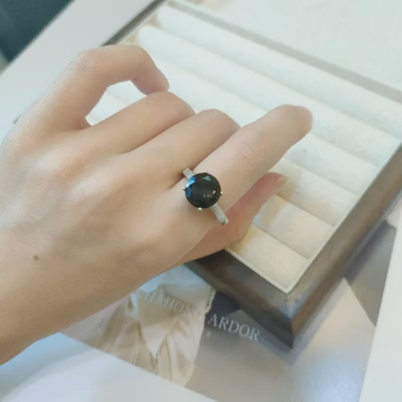 Le Bonheur 茶水晶戒指 開口可調節(情人節 生日禮物 七夕禮物)