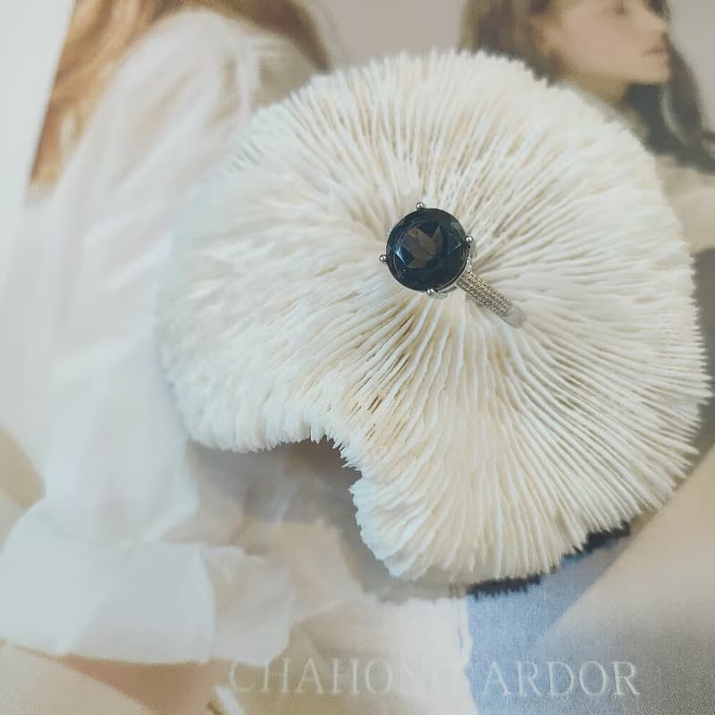 Le Bonheur 茶水晶戒指 開口可調節(情人節 生日禮物 七夕禮物)