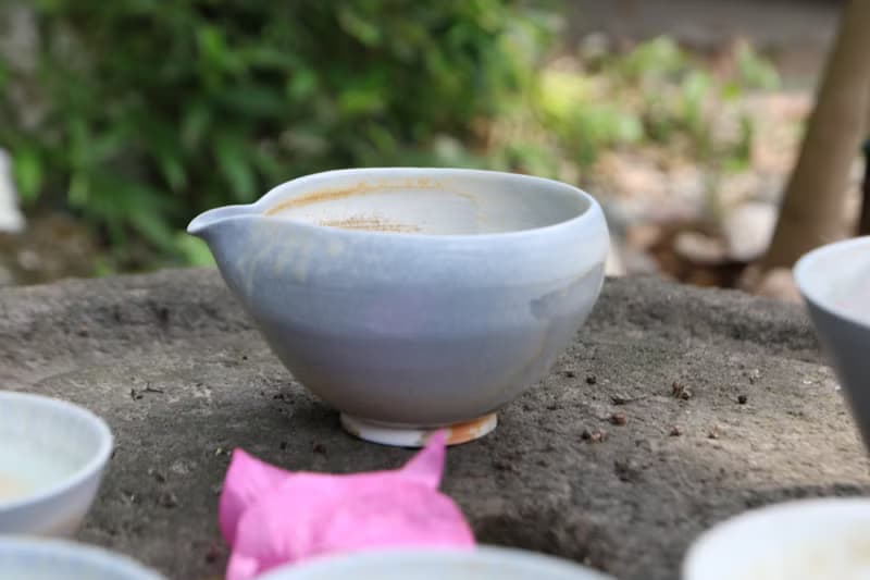 柴燒白瓷蓋碗茶器組