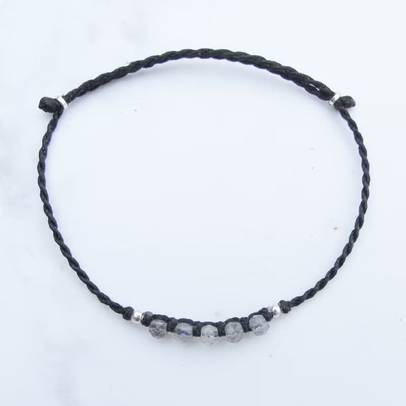 【水晶蠟繩系列】連綿1 | 小水晶 正能量極細蠟繩手鍊 | 大員囡仔