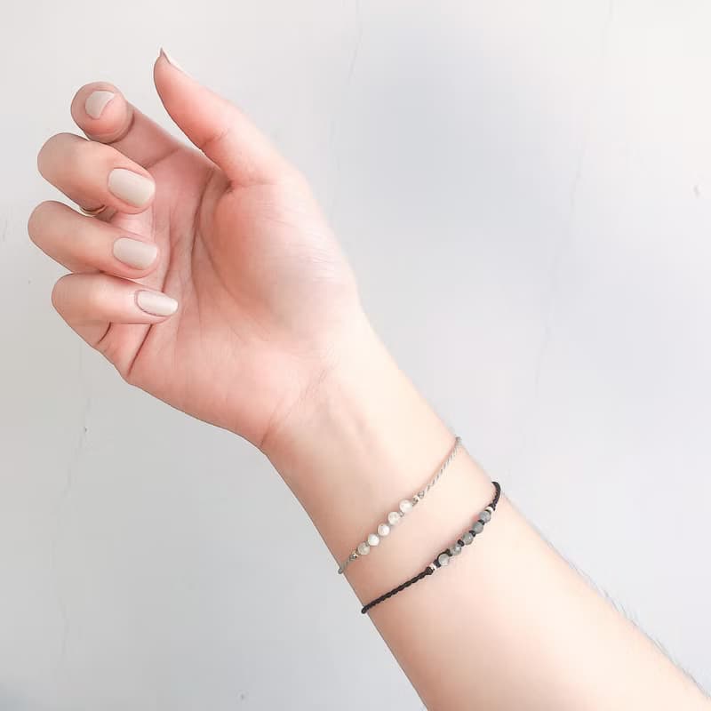 【水晶蠟繩系列】連綿1 | 小水晶 正能量極細蠟繩手鍊 | 大員囡仔