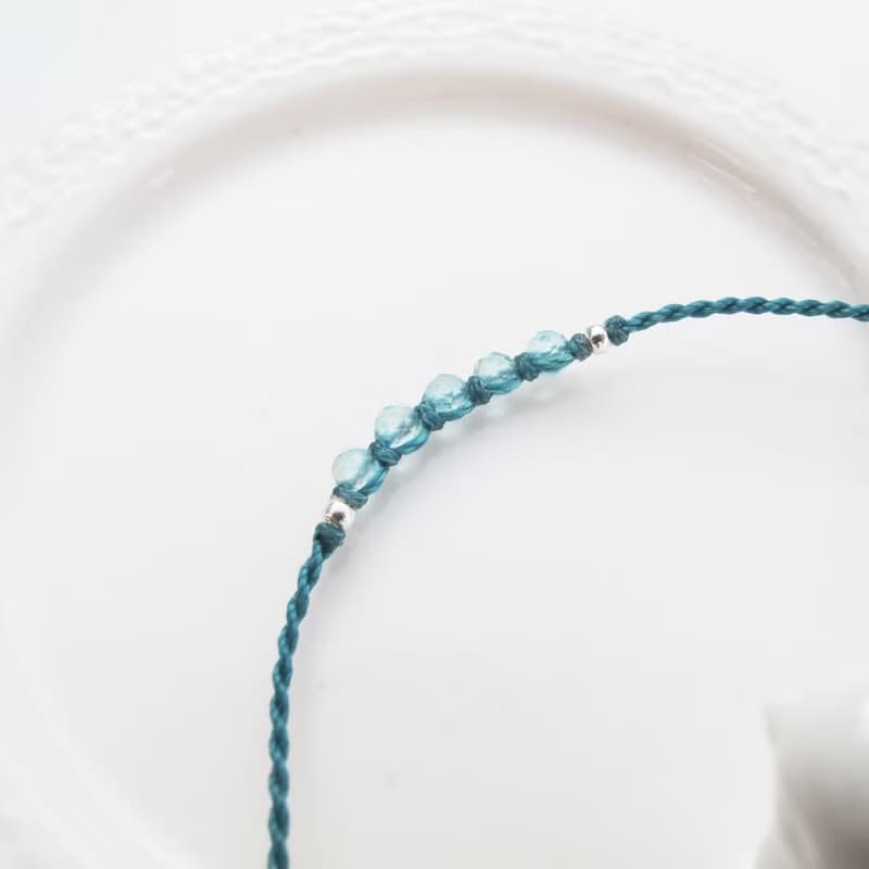 【水晶蠟繩系列】連綿1 | 小水晶 正能量極細蠟繩手鍊 | 大員囡仔