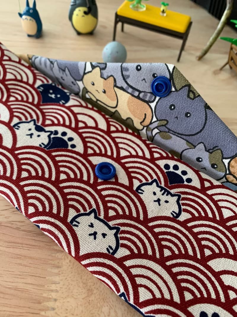 文青風環保純棉筷袋 柯基樂悠遊 質感原胚 海波紅 日本 潮物 收納