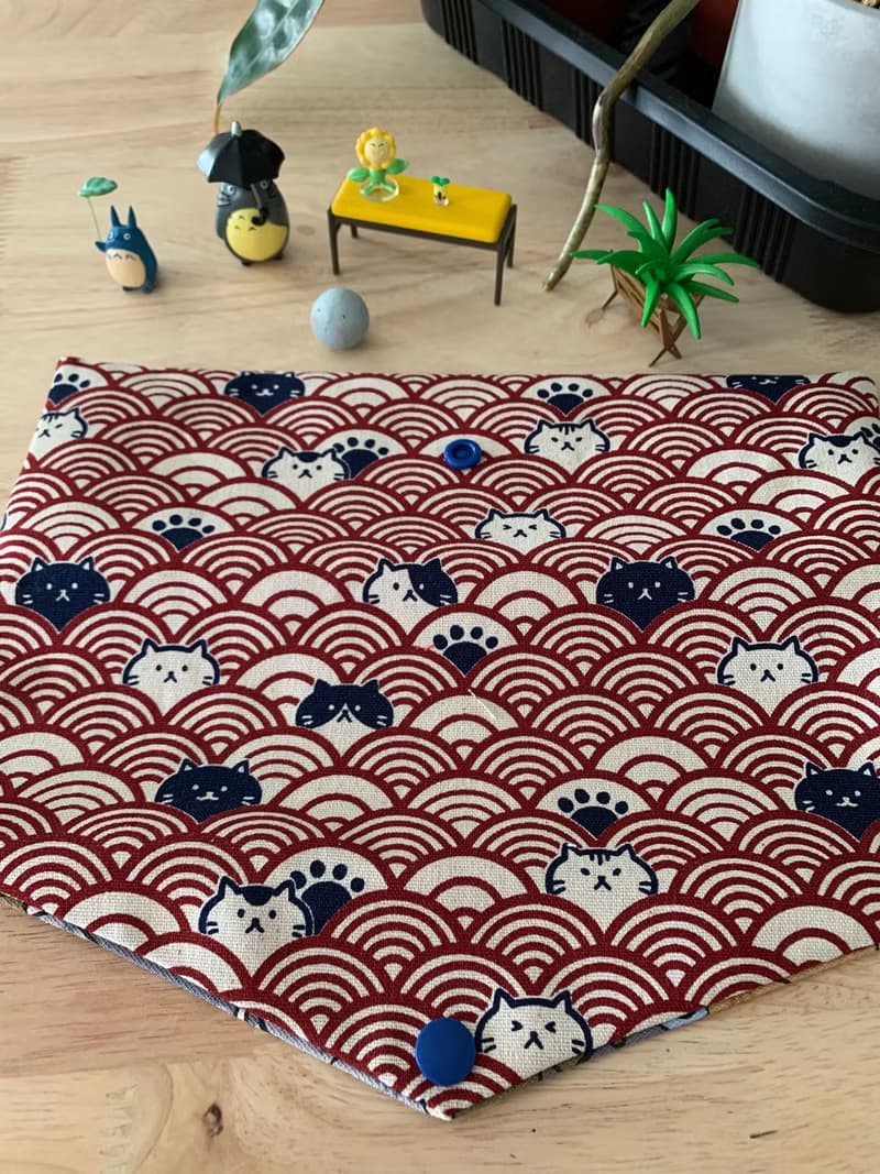 文青風環保純棉筷袋 柯基樂悠遊 質感原胚 海波紅 日本 潮物 收納