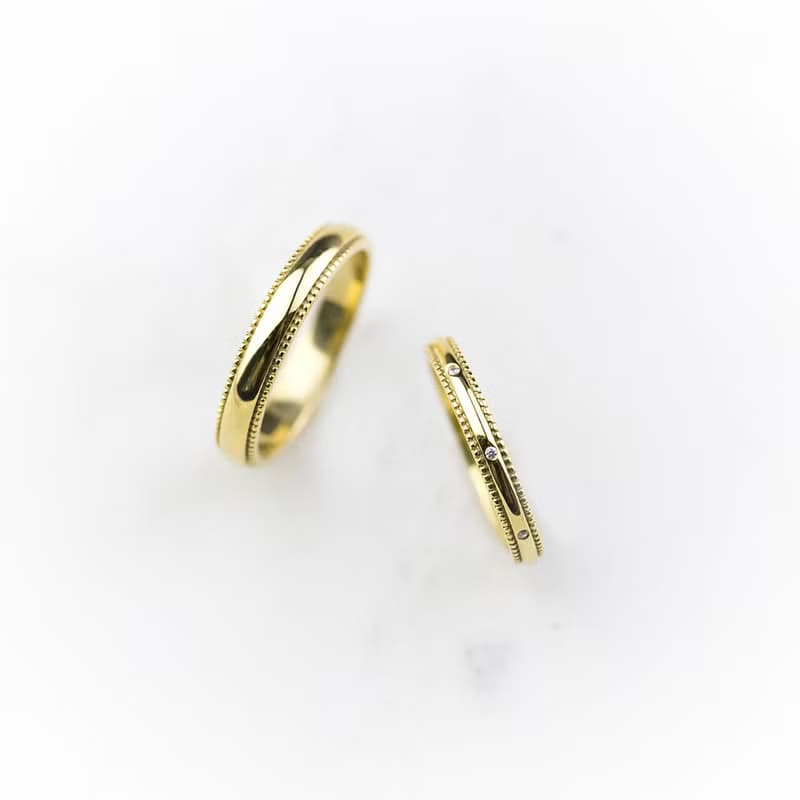 【余生】18K實金結婚戒指, 情侶對戒 - MEAS 104AB