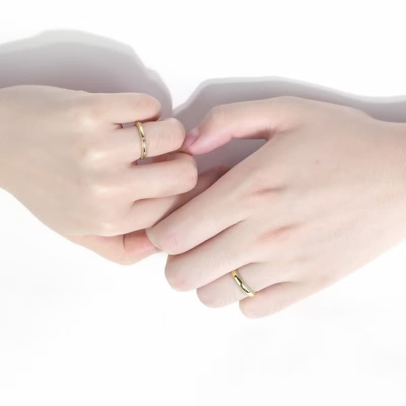 【余生】18K實金結婚戒指, 情侶對戒 - MEAS 104AB