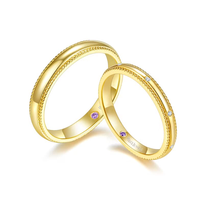 【余生】18K實金結婚戒指, 情侶對戒 - MEAS 104AB