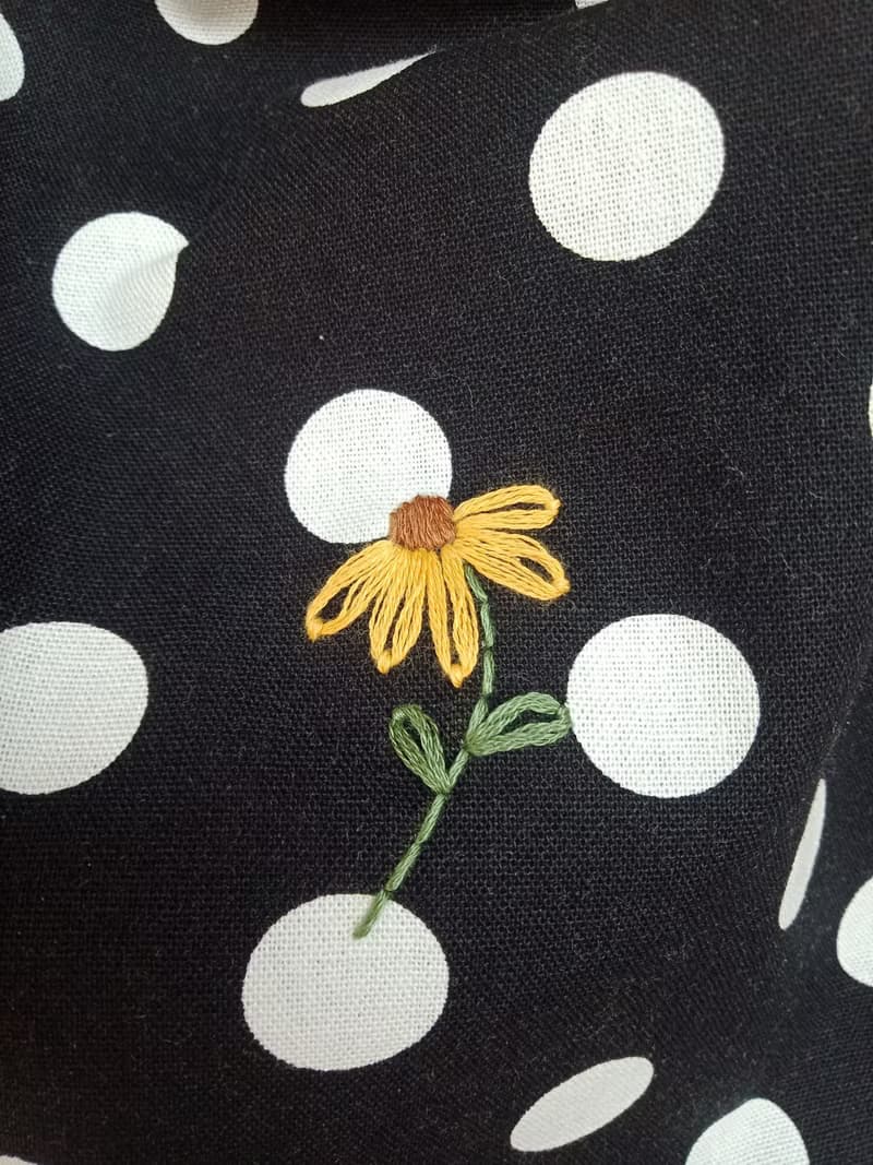 Daisy 托特包 - 灰白色/黃色/波點