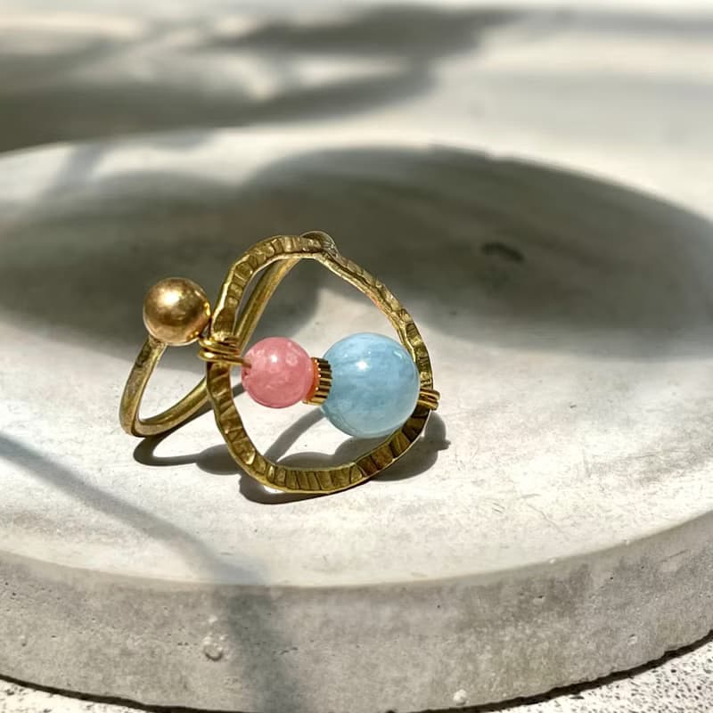 老林雜貨 | 雙星黃銅戒指