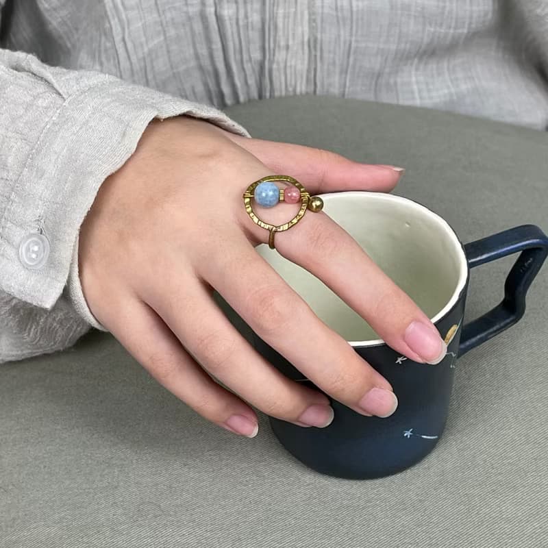 老林雜貨 | 雙星黃銅戒指