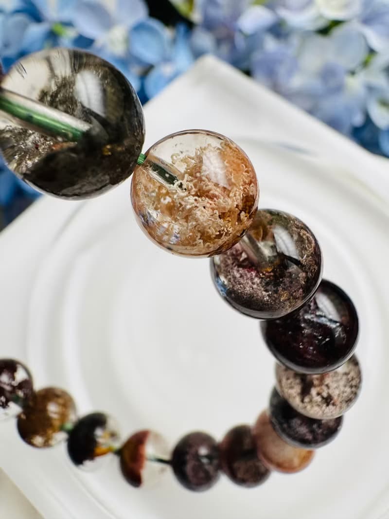 精品濃艷玻璃淨體四季彩幽靈半盆9.8-10mm28.35g聚集財富事業運