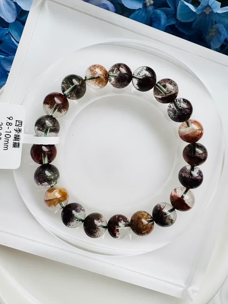 精品濃艷玻璃淨體四季彩幽靈半盆9.8-10mm28.35g聚集財富事業運