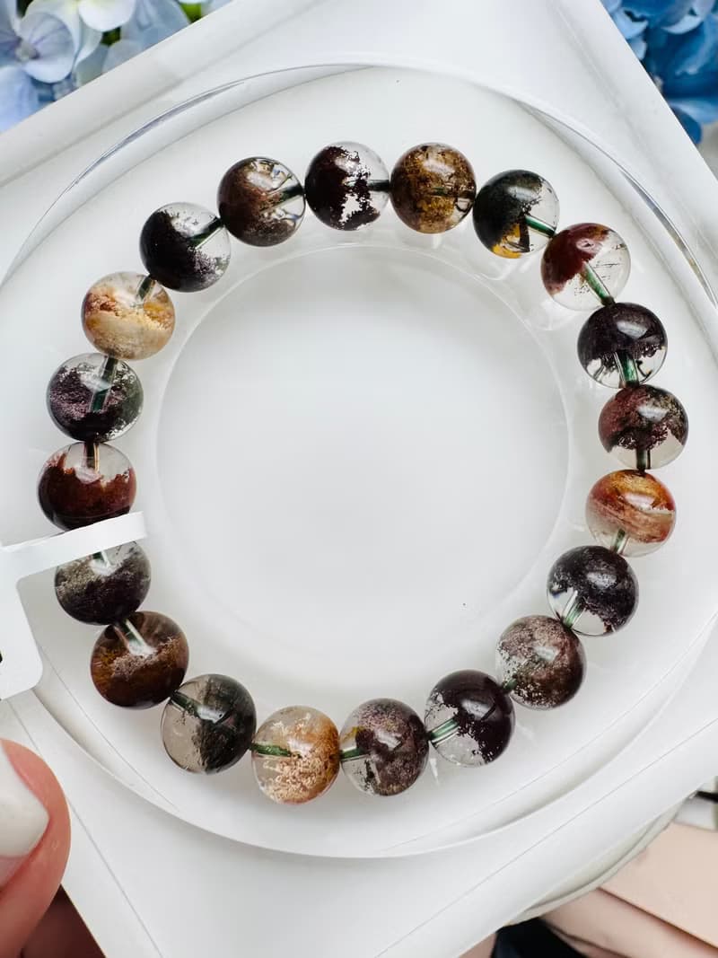 精品濃艷玻璃淨體四季彩幽靈半盆9.8-10mm28.35g聚集財富事業運