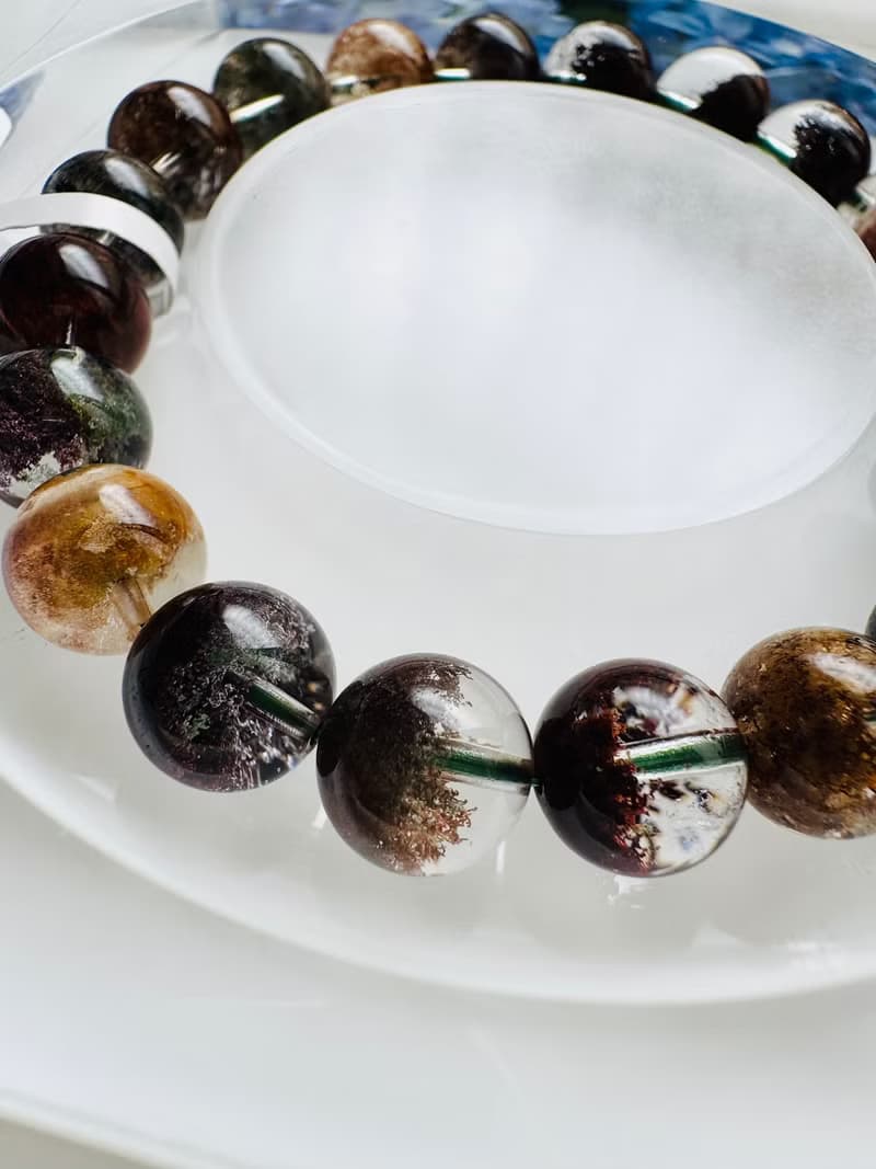 精品濃艷玻璃淨體四季彩幽靈半盆9.8-10mm28.35g聚集財富事業運