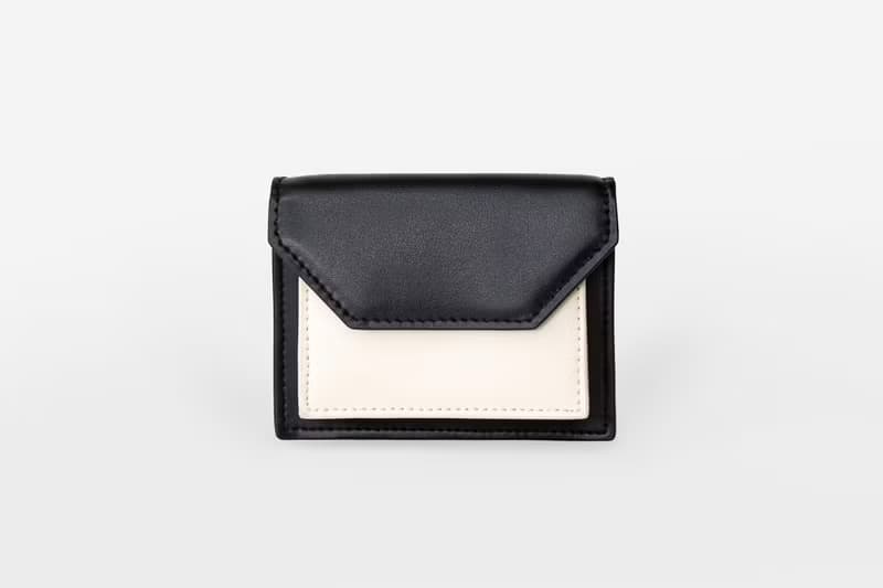Micro Cedar Bag 素皮革拼色卡包 零錢包 斜背包 黑色x米白色