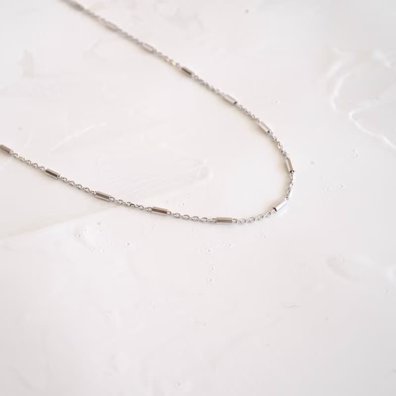 Silver925　スティックステーションチェーンネックレス