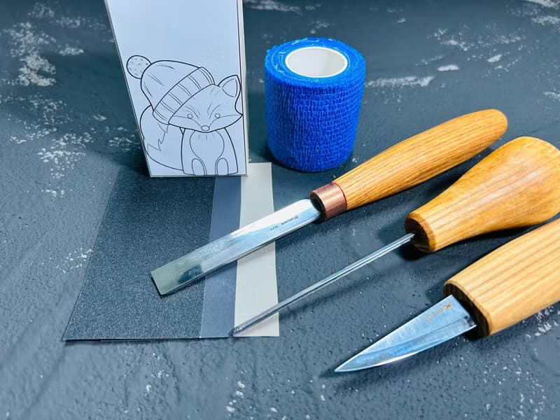 DIY 手作雕刻材料包-帶帽小狐狸