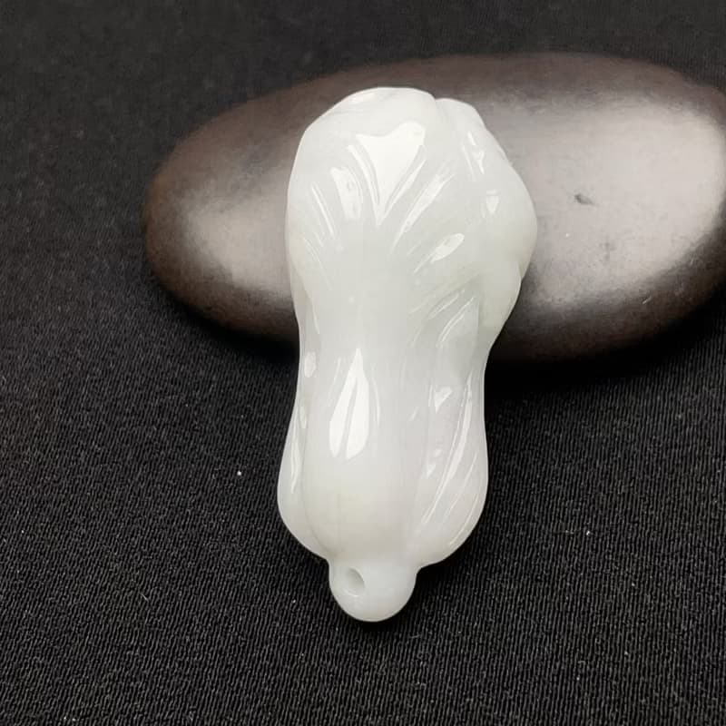 冰糯翡翠白菜吊飾 | 天然緬甸玉翡翠A貨