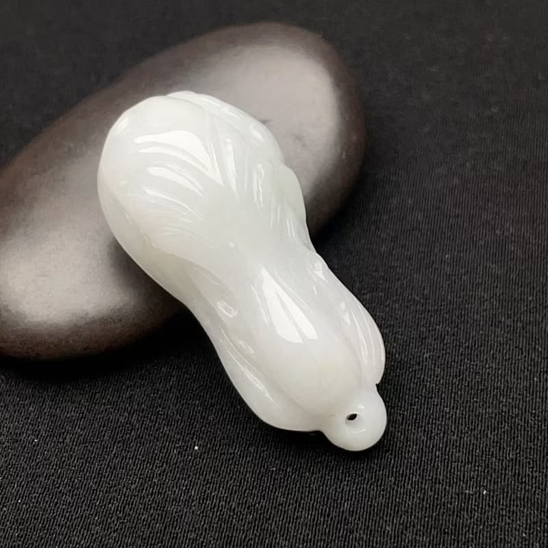 冰糯翡翠白菜吊飾 | 天然緬甸玉翡翠A貨
