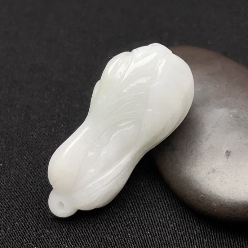 冰糯翡翠白菜吊飾 | 天然緬甸玉翡翠A貨