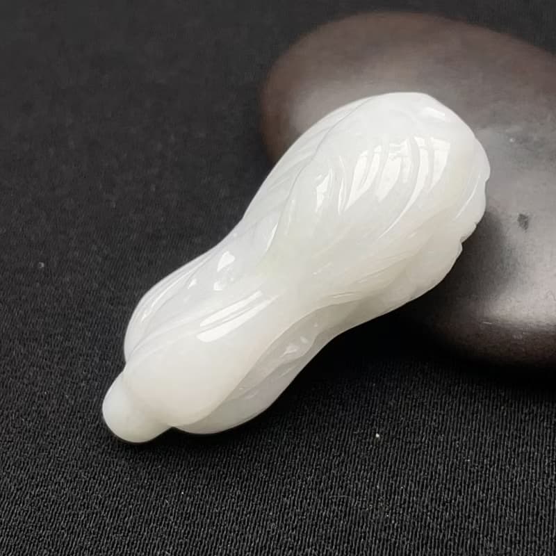 冰糯翡翠白菜吊飾 | 天然緬甸玉翡翠A貨