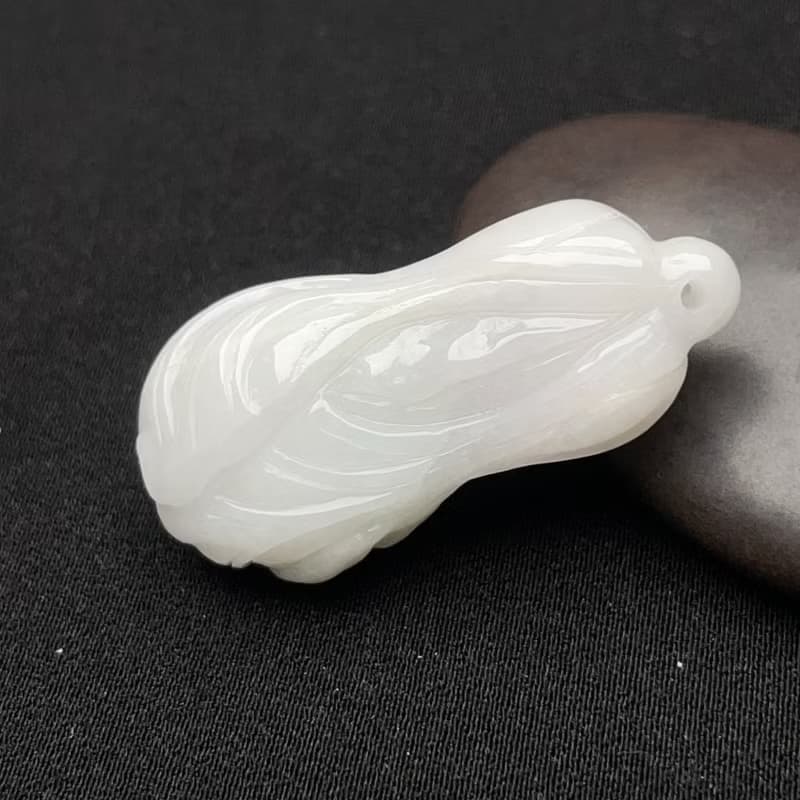 冰糯翡翠白菜吊飾 | 天然緬甸玉翡翠A貨