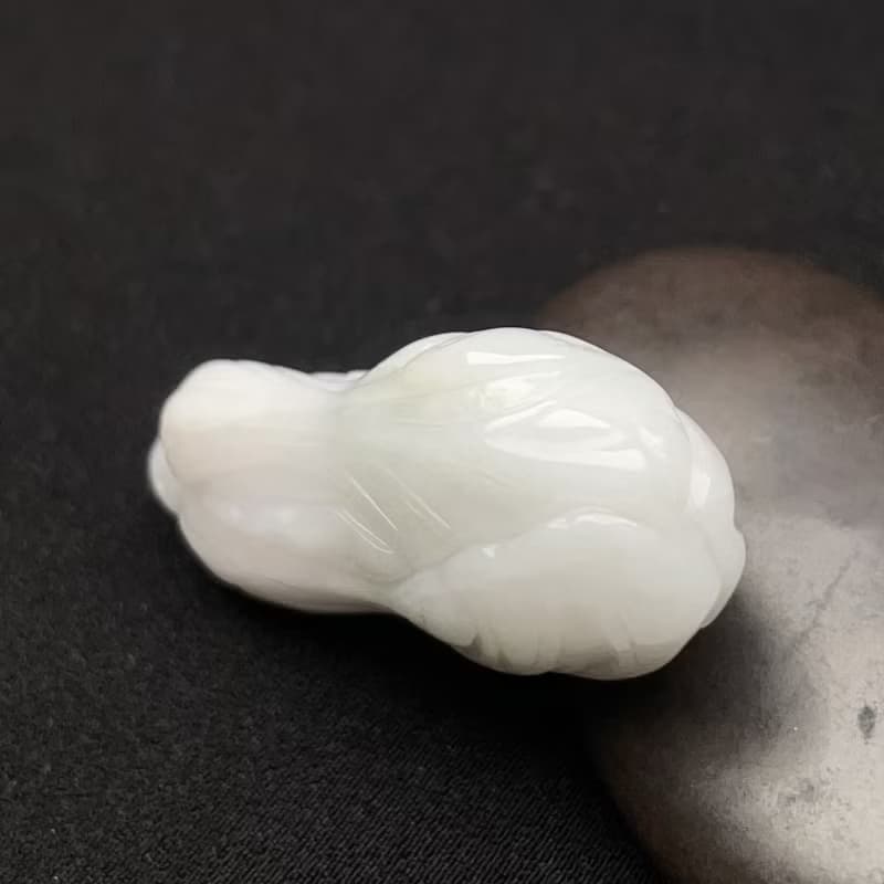 冰糯翡翠白菜吊飾 | 天然緬甸玉翡翠A貨