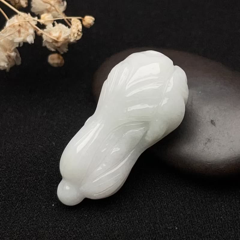 冰糯翡翠白菜吊飾 | 天然緬甸玉翡翠A貨