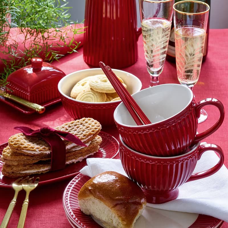 丹麥GreenGate Alice claret red 拿鐵杯/馬克杯/蛋杯