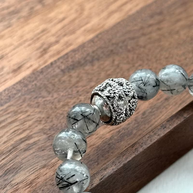 【辟邪化凶 防小人】黑髮晶古風手鏈 領導 創造力親和力 去病氣