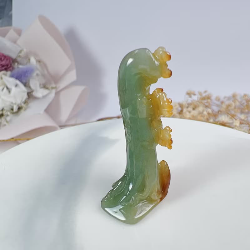 悟道系列-飄黃翡小山水 | 擺件 | 天然緬甸A貨翡翠 | 送禮