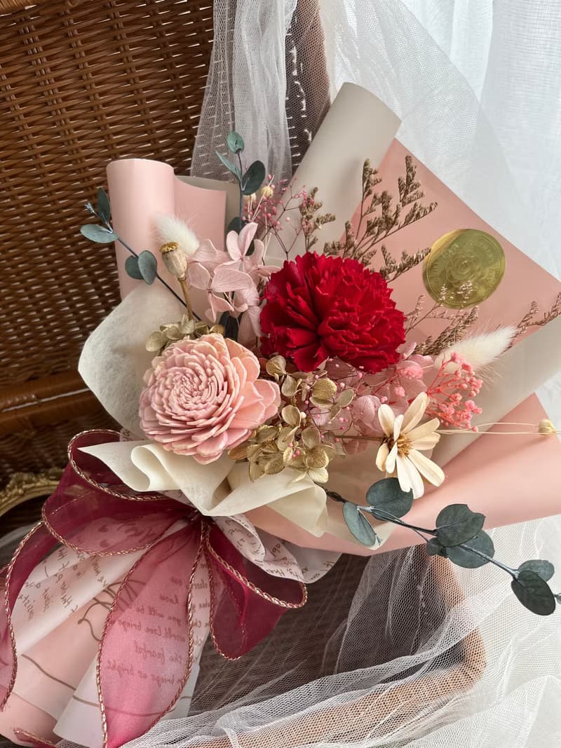 母親節花束/浪漫粉色永恆花束/康乃馨花束/索拉花束