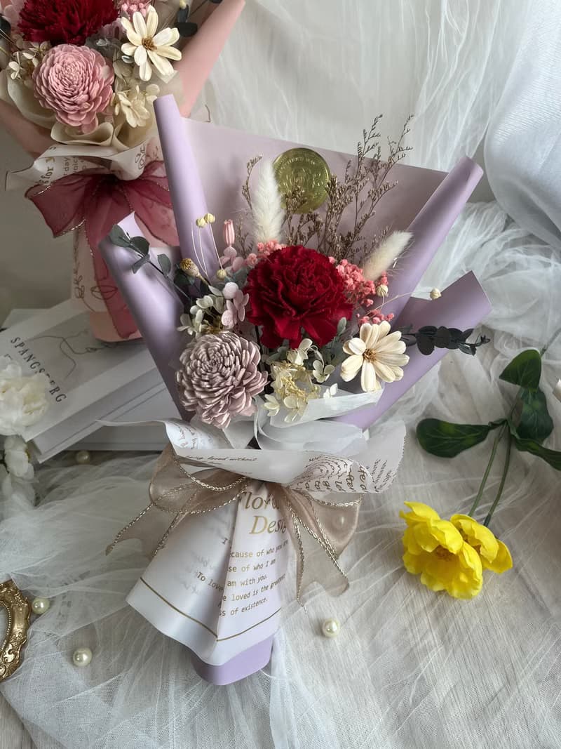 母親節花束/浪漫粉色永恆花束/康乃馨花束/索拉花束