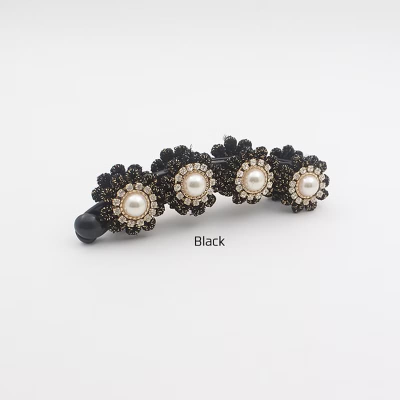 Crystal black Lace Petal Banana Clip