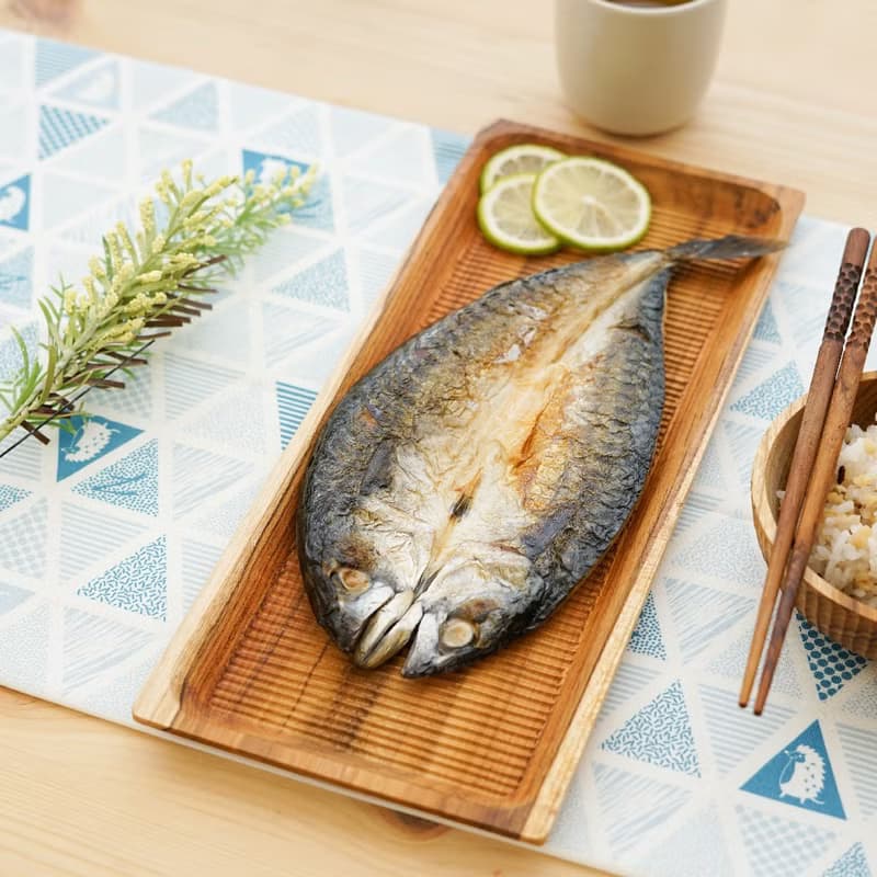 天然柚木餐盤-條紋款 35cm│不上漆原木製長型托盤 露營野餐