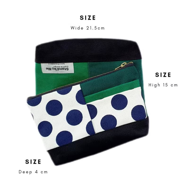 手拿包 Canvas pouch bag green color YKK zipper 化妝包/收納袋