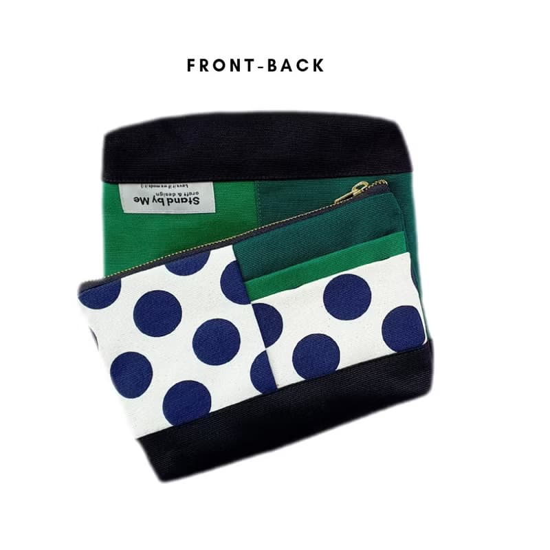 手拿包 Canvas pouch bag green color YKK zipper 化妝包/收納袋