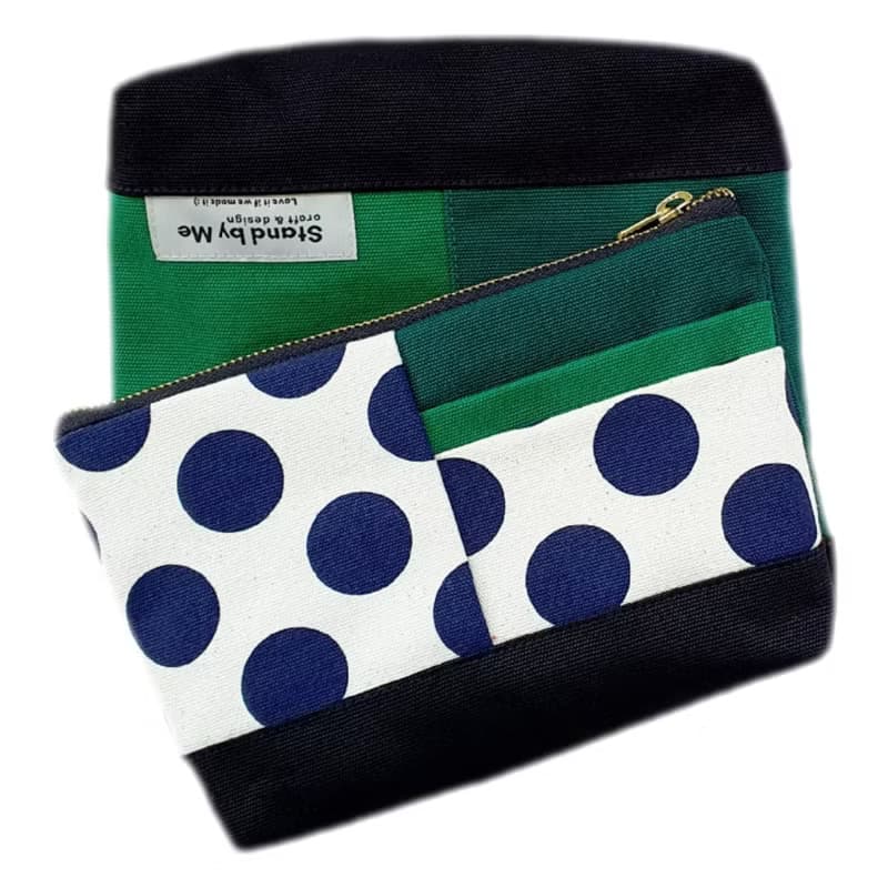 手拿包 Canvas pouch bag green color YKK zipper 化妝包/收納袋
