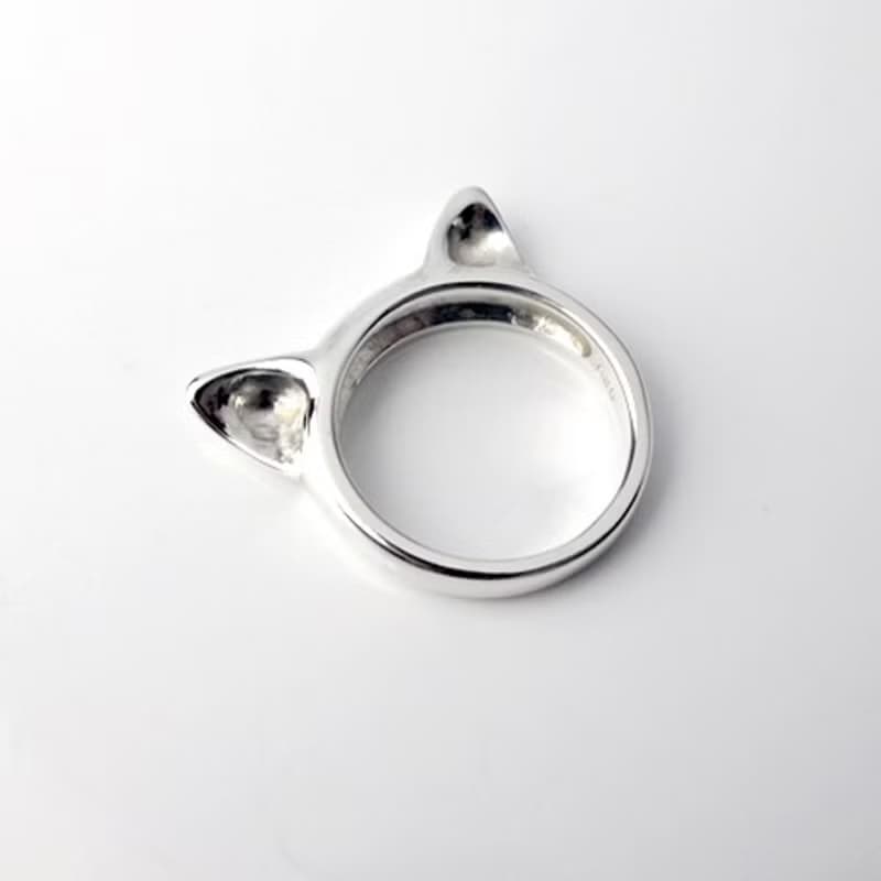 招財貓 | 貓咪耳朵925純銀手工戒指.閨密禮