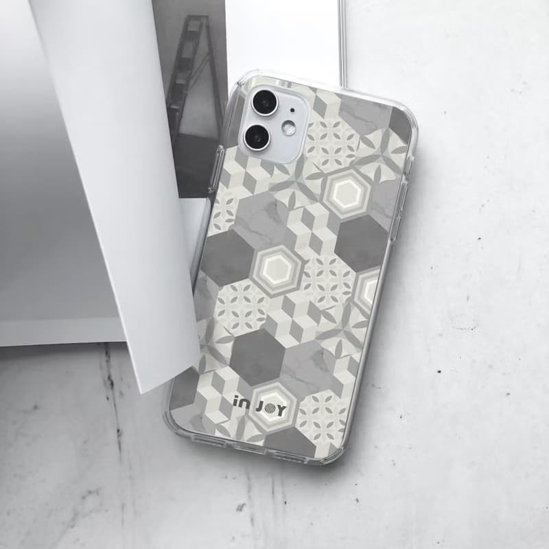 iPhone 16/15/14/13/12/SE3 復古歐式花磚 透明耐衝擊防摔手機殼