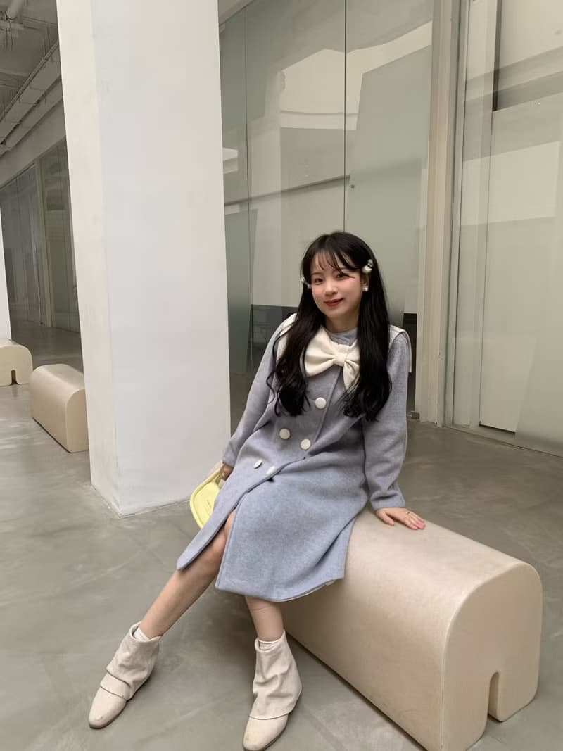 搭配小能手 白色毛呢蝴蝶結 疊穿可拆卸 假領披肩