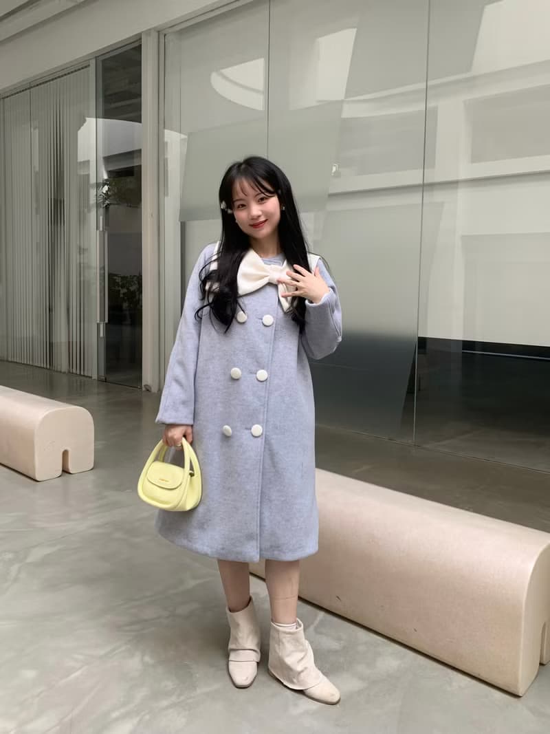 搭配小能手 白色毛呢蝴蝶結 疊穿可拆卸 假領披肩