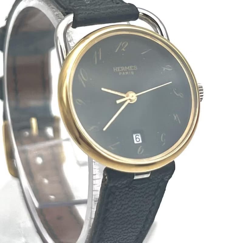 絕版古董錶 Hermes Arceau 二手男女裝皮革錶帶 手錶 腕錶 中古