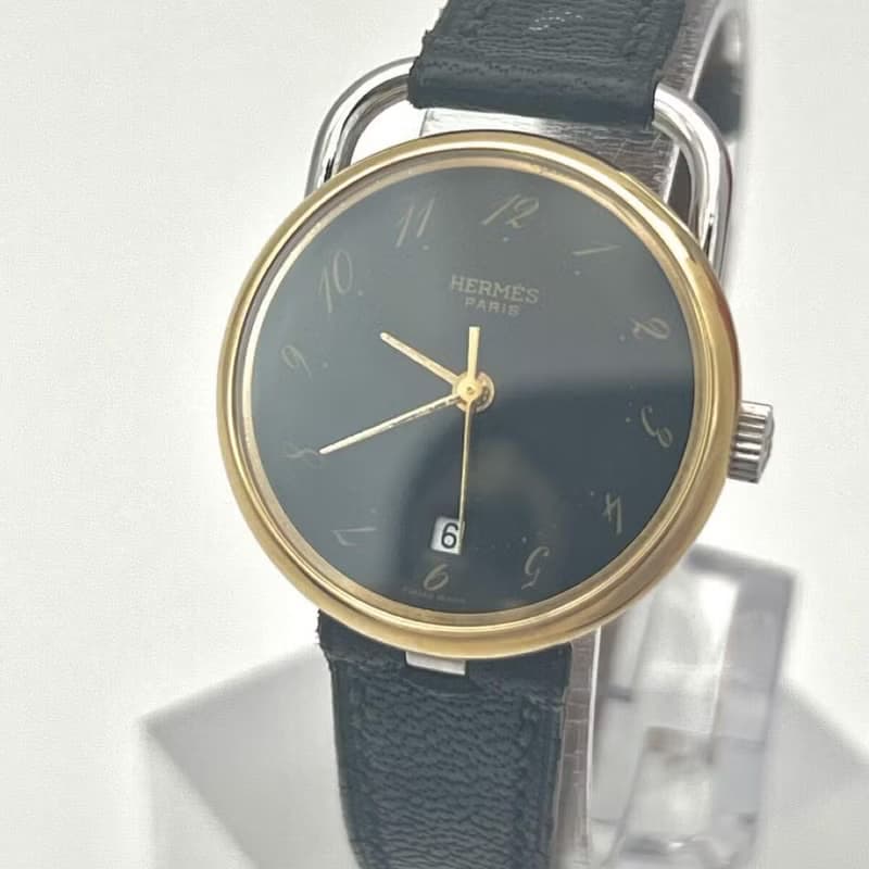 絕版古董錶 Hermes Arceau 二手男女裝皮革錶帶 手錶 腕錶 中古