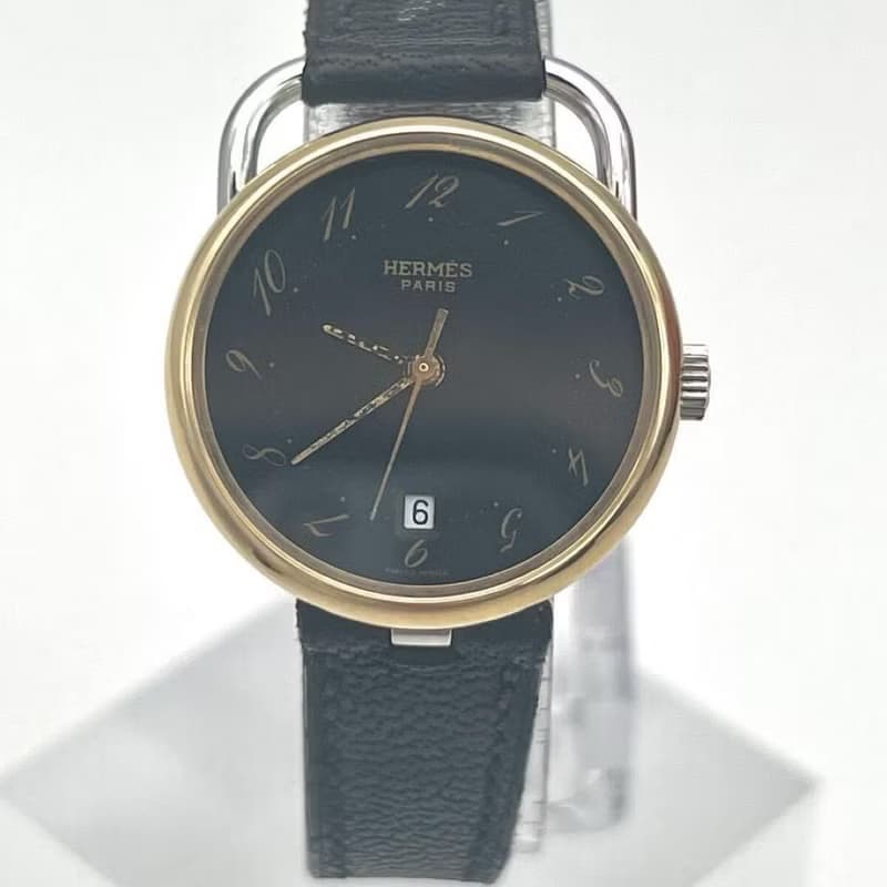 絕版古董錶 Hermes Arceau 二手男女裝皮革錶帶 手錶 腕錶 中古